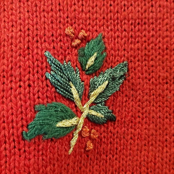Vintage Christmas tree sweater large red green - Picture 4 of 8